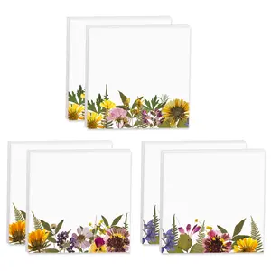 Wildflower Sticky Note Pads / 3" x 3" Botanical Sticky Notes/Set of 6 Pads / 50 Sheets Per Pad/Three Unique Designs/Made in The USA