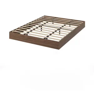 Modern Wood Platform Bed Frame - No Box Spring, Noise-Free, Easy Assembly, Space-Saving - California King - Walnut