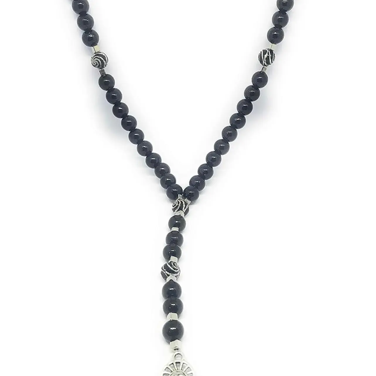 Santa Muerte Acrylic Necklace  rosary style Unisex Male Female