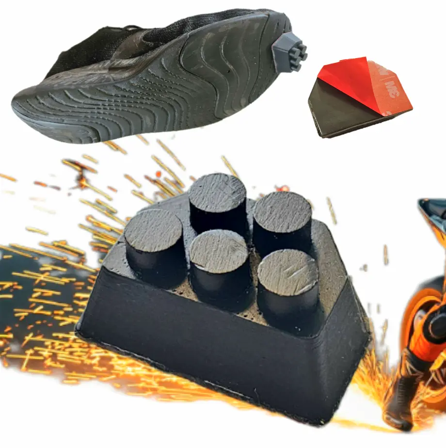 Manticore Spark V1 Motorcycle Sparking Boot Shoe Sliders - Glue on - Easy removal - Adhesive mounting kit included