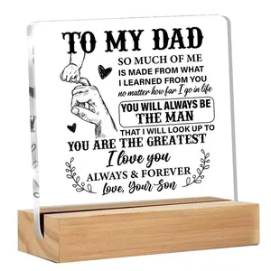 The gift for father: A transparent acrylic painting table decoration, prepared by father for father's birthday, Christmas and Father's Day. The items given to father: A transparent acrylic painting table decoration, used for home decoration.