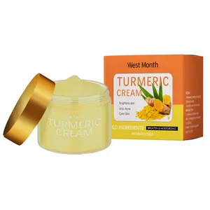 Turmeric Moisturizing Face Cream, Contains Low Allergenic Turmeric Root Extract, Niacinamide, Tea Tree Oil, Vitamin E, Brighten Skin Tone, 50g