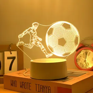 Decorative Football Night Light, Dynamic Player Action & Glowing Goal Net, USB Powered Bedside Lamp, Modern Sports Fan Table Lamp, Led Home Decor, Led Mood Light