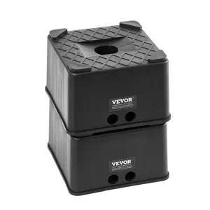 VEVOR Trailer Jack Blocks, 6 High Heavy Duty RV Leveling Blocks, Each with 6000 lbs Capacity, as RV Jack Stand, Stool, Camper Accessories, for Travel Trailers, 5th Wheels Class A/C Motorhomes, 2 Pcs