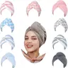 Microfiber Hair Towel Wrap Set - 26 x 10 Inch Quick Dry Hair Drying Towel, Anti Frizz Hair Turban with Button Loop for Curly, Wavy, Long & Thick Hair, Hair Plopping Towel, Checkered, Striped & Solid, 2/3/6/9 Pack