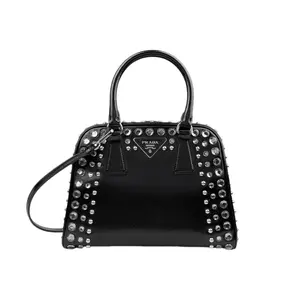 Pre-owned PRADA · Shoulder Bags Black and Silver Diamond Square Shell Bag