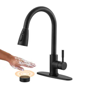 WOWOW Touchless Kitchen Faucet Stainless Steel: Mobile Motion Sensor Kitchen Sink Faucet with Sprayer, Automatic Smart Kitchen Faucet