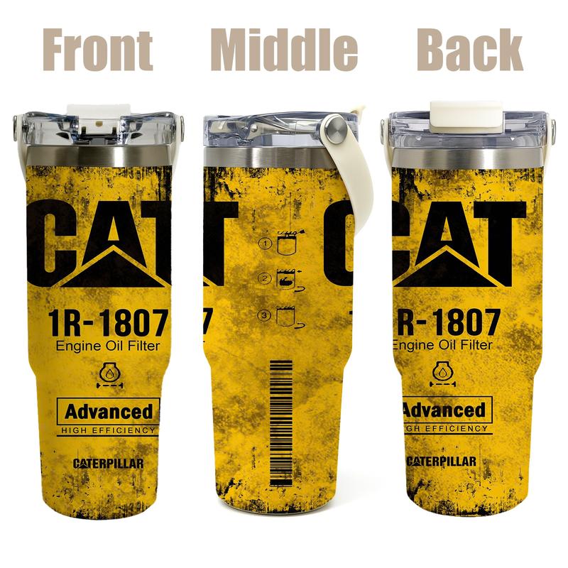 Auracup 1 Count 19/24/32oz Stainless Steel Insulated Mug, Funny WD-40 Oil Can Design with Lid and Straw, Great for Garage, Workshop or Auto Shop, Unique Gift for Dad or Mechanic, Themed Event Decoration, Party Props, Thank You Present