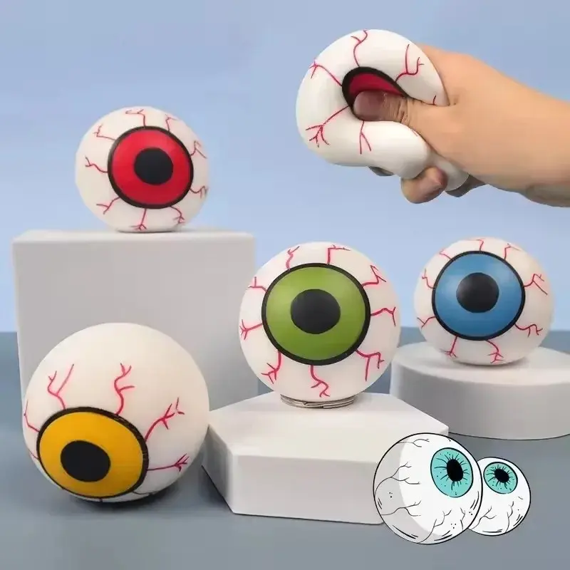 Halloween Horror Eyeball Soft Toy - Soft Plastic Stress Relief Ball, Novelty Stress-Relief Gadget, Perfect Party Gift, Prank Present