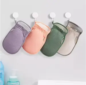 4-Pack Exfoliating Bath Mitt - Deep Clean Rough Scrub Thickened Pain-Free Dead Skin Removal Quick Lather for Men & Women Gentle Exfoliation No Irritation Secure Grip Double Exfoliation Rich Lather Stretchy One-Size-Fit-All Design