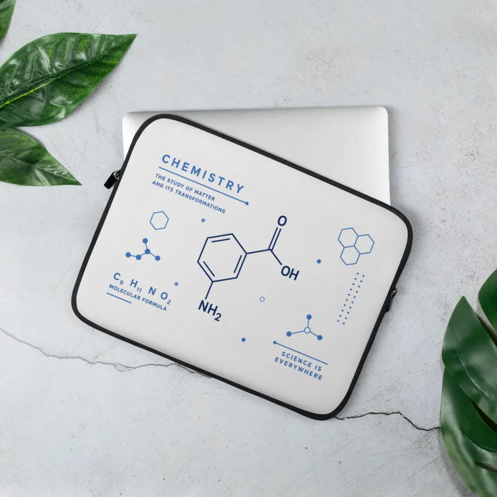 Minimal Chemistry Molecule Laptop Sleeve