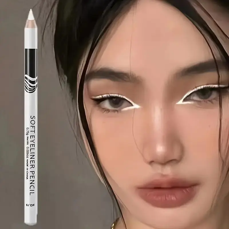 Beginner-friendly smooth eyeliner pencil, Longwear eye liner, glides effortlessly, long-lasting, easy to use, for a natural makeup look, white, for defining eyebrows and eyelashes, suitable for all skin types, perfect Valentine's Day gift