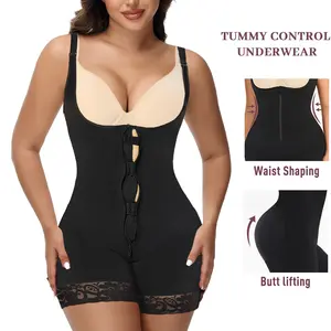 Women's Tummy Control Shapewear Bodysuit Corset With Zipper Fajas Colombianas Full Body Shaper Waist Trainer Butt Lifter Bodysuit , Tummy Tuck Shapewear, High Waist Girdle, Tummy Tuck Garment, Womenswear Underwear black friday adjustable