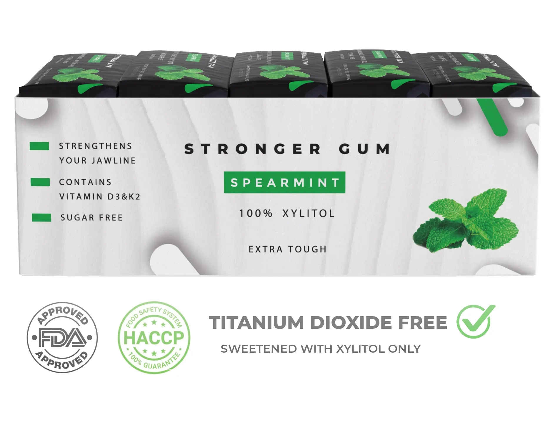 Extra Tough: Lightly Flavored Sugar Free, 90 Pieces (315g) - Hard gum | Specific Shore Rigidity for Jaw Growth