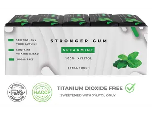 Extra Tough: Lightly Flavored Sugar Free, 90 Pieces (315g) - Hard gum | Specific Shore Rigidity for Jaw Growth