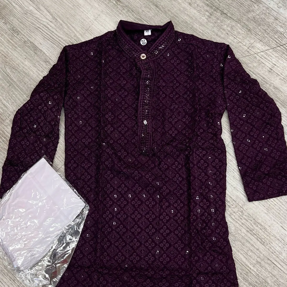 Pure cotton high quality kurtha paijama set for boys with pants Menswear