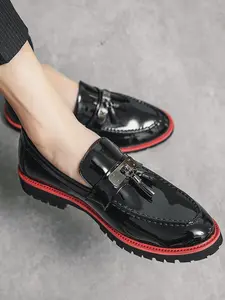 Men's Business Fashion PU Leather Dress Shoes, Formal Occasion Solid Color Lace Up Dress Shoes for Work Office, Male All-match Commuter Shoes for Daily Wear, Boy