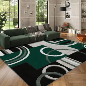 Velvet soft and comfortable patterned printed carpet, suitable for multiple scenarios, available in various sizes, soft and non-shedding, Modern Abstract Rug, Geometric Graphic Rug