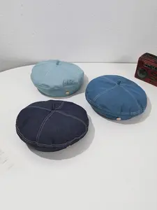 Denim Beret Hat, Casual Outdoor Beret Hat for Women & Men, Fashion Accessories for Daily Wear, Trendy All-match & Exquisite Hat for Birthday Gift