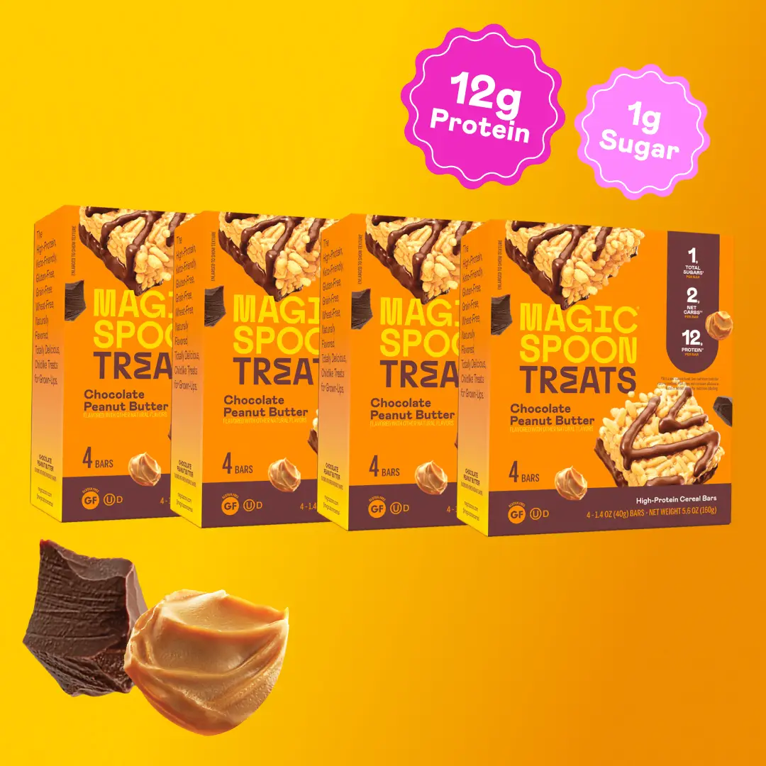 16 Magic Spoon Protein Cereal Treats (4 Boxes) - Chocolate Peanut Butter Flavor...