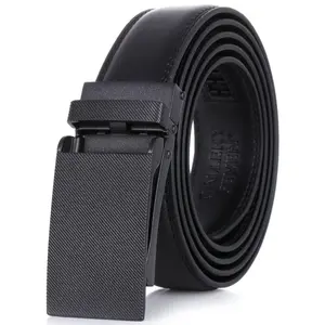 High Quality Leather Slanted Etch Ratchet Belt for Men
