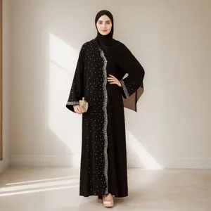 Luxury Black Starry Diamond Abaya  (MOA240)