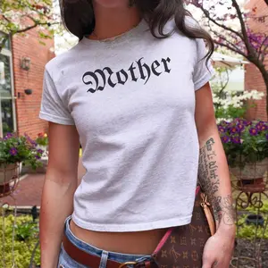 Mother Shirt Y2k Cropped Tshirt I Am Mother Meme Shirt Goth Mom Gift Drag Mom Shirt 90's Baby Tee Alt Mom Shirt