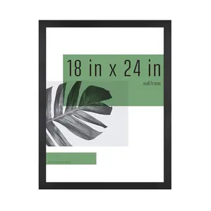 1-Pack Studio Gallery 18x24 Poster Frame Black Woodgrain, Vertical & Horizontal Wall Hanging Large Picture Frame for Photos, Posters & Art Prints