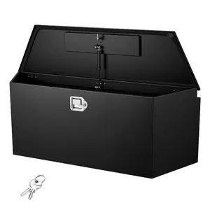 Summervibes VEVOR Trailer Tongue Box, 49x 13.9x 18.5 Steel Trailer Tongue Tool Box, Heavy Duty Storage Organizer with Lock and Keys, Utility Tool Chest for Pickup Truck Bed, RV, SUV, Off-Road Vehicle, Black
