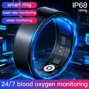 Smart ring IP68 waterproof 1 smart fashion ring, wearable smart ring with charging compartment, suitable for men's and women's gifts, monitoring blood oxygen and heart rate, step count, men's and women's fitness trackers, comfortable to wear
