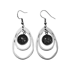 Spider Web Preserved in 10mm Glass Teardrop Stainless Steel Pendant Earrings
