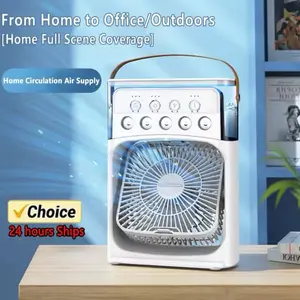 Mini Air Cooler Fan 3-in-1 Personal AC with Humidifier & LED Light for Desk or Bedroom Home Full Scene Coverage Choice 24 Hours Ships
