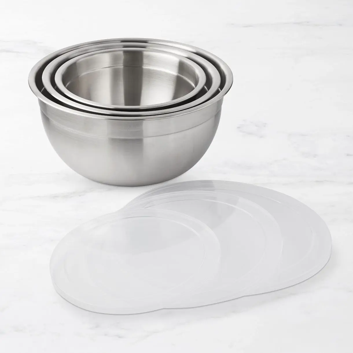 Williams Sonoma Stainless Steel Mixing Bowls With Lid, Set Of 3