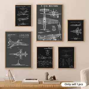 Aircraft Design Line Painting Calligraphy Gallery-Quality Canvas Wall Art Poster | Waterproof & Fade-Resistant | Minimalist Unframed Design | Living Room, Bedroom & Office Decor | Multiple Sizes | Holiday gifts