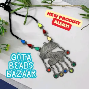 Carriage Design Multi-Color Oxidized Necklace