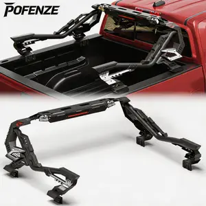 POFENZE-NADIA Heavy-Duty Adjustable Truck Roll Bar Chase Rack for Full-Size Trucks, Compatible with CHEVROLET COLORADO,TOYOTA TACOMA, NISSAN FRONTIER, JEEP GLADIATOR,GMC CANYON, FORD RANGER, HONDA RIDGELINE Universal Steel Bed