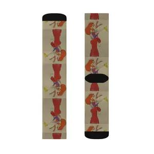 Retro Red-Haired Jazz Singer Socks |Jessica & Roger Sublimation Socks