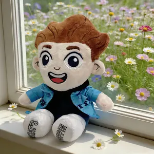 Caylus Plush Doll, Cute Cartoon Character Stuffed Toy, Soft Plush Figure with "WHAT's POPPIN" Text, Perfect Birthday Gift for Boys Girls, Holiday Room Decor Collectible