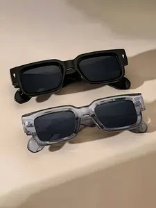 2 Pairs Square Sunglasses, Yk2 Style UV Protection, Perfect for Couples, Driving, Fishing, Hiking, Men & Women Glasses, Stylish Glasses