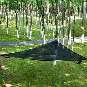 Large Multi-Person Triangle Hammock-Spacious PA Nylon Camping Swing for Outdoor Relaxation, High Load Bearing and Tear Resistance, Easy to Carry, Perfect for Camping, Picnic and Backyard Recreation, Outdoor Hammock