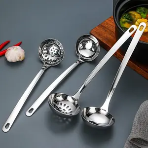 Stainless Steel Soup Ladle Set, Long Handle Soup Ladle, Cooking Utensils, Kitchen Cooking Utensils, Household Kitchen Utensils, Stainless Steel Spoon