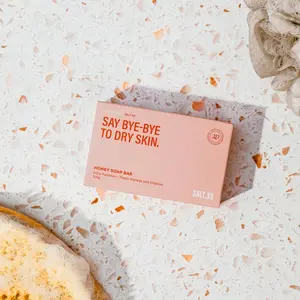 Salt.Xo Honey Soap Bar - Hydrating & Moisturizing for Dry Skin - Chemical-Free, Vegan, Eczema Friendly - Luxurious Shower Experience