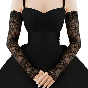 Lace Arm Sleeves For Women, Fingerless Lace Sleeves for Wedding Tea Pattern Engagement Dress