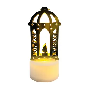 Eid Mubarak LED Light Candle Lamp – Moon, Star, Castle Decorative Lights for Islamic Events and Parties, Tealight