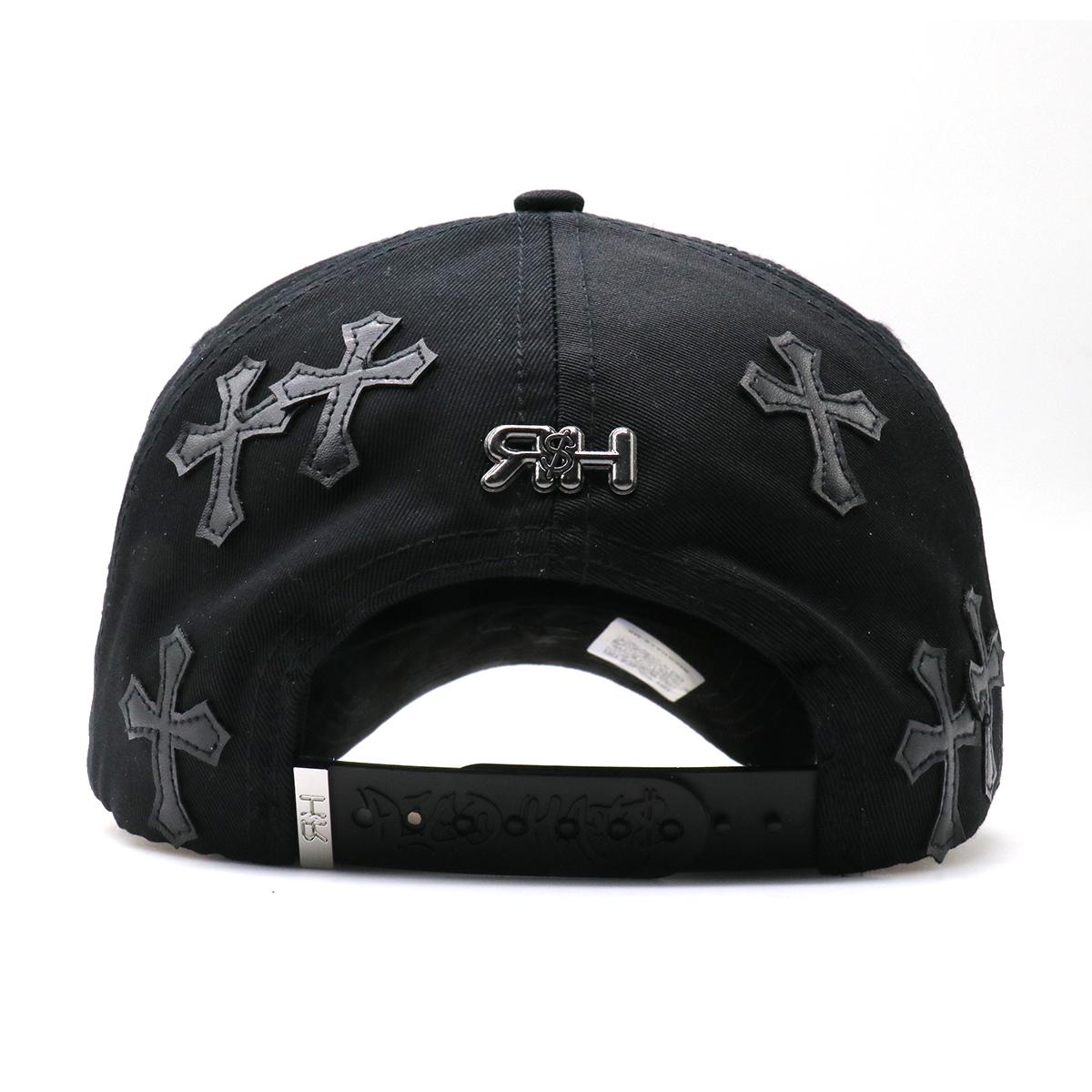 Gothic Cross Iced Out Streetwear Snapback - Rhinestone Embroidered Hip Hop Cap, Adjustable Black Urban Street Style Baseball Hat