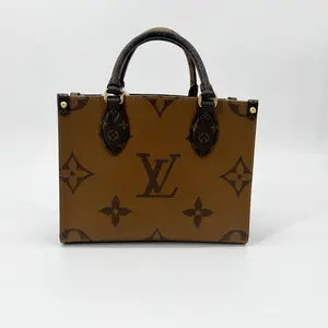 Pre-owned Louis Vuitton Reverse Monogram Shoulder Bags LV Onthego PM OTG Small coated Canvas Brown