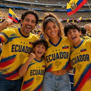 Ecuador Family Matching Jersey, Custom Name Number Ecuador Crop Top Adult Youth Kid Jersey, Ecuador Football Fan Shirt
