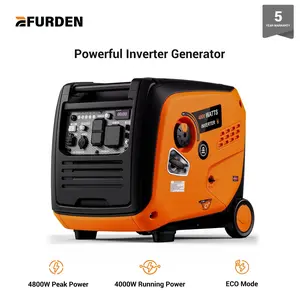 Efurden 4800 Watts Inverter Generator Gas Powered, Portable Generators for Home Use and Camping, with Fuel Gauge and Digital Meter, CO Sensor, RV Ready, Parallel Capable, EPA Compliant