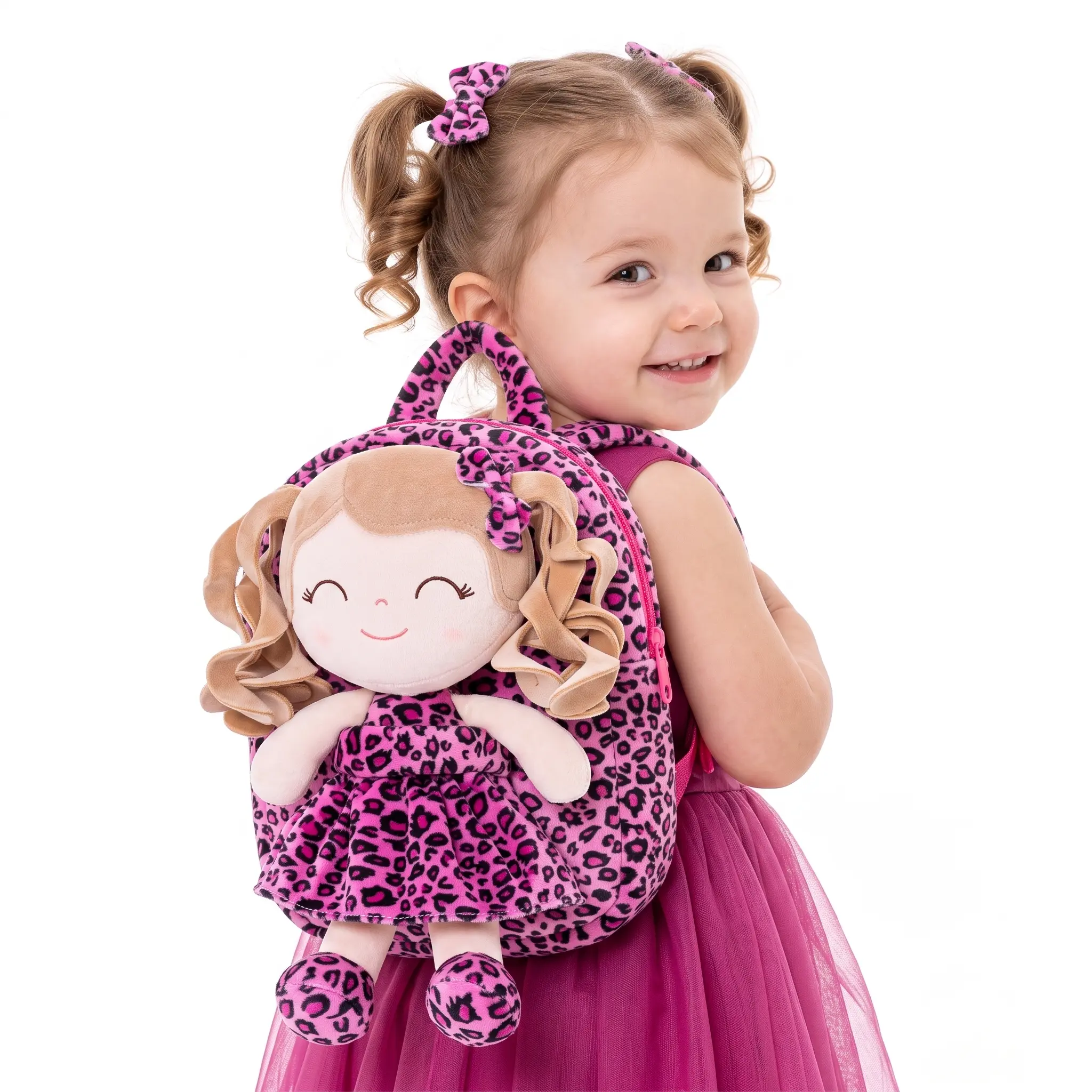 Gloveleya 9 Inch Princess Doll Backpack for Girls Ages 1-4, Detachable 2-in-1 Soft Plush Preschool Bag for Back to School and Daycare