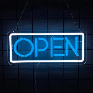 USB Powered Open Sign Neon, LED Business Neon Open Sign Wall Light, Novel Night Neon Lamps for Bars, Stores, Coffee Shop, Hotel, Outdoor Decorations, Led Neon Lights
